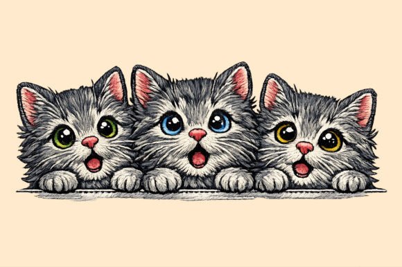 Cute Peeking Cats Embroidery Design Review