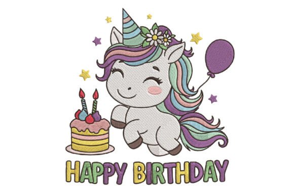 Cute Unicorn Birthday Embroidery Design Review