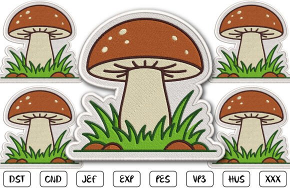 Mushroom Patch Embroidery Design for Seasonal Gifts