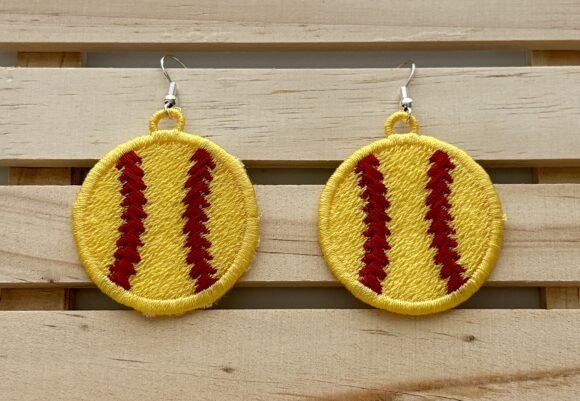 Softball Earrings Embroidery Review