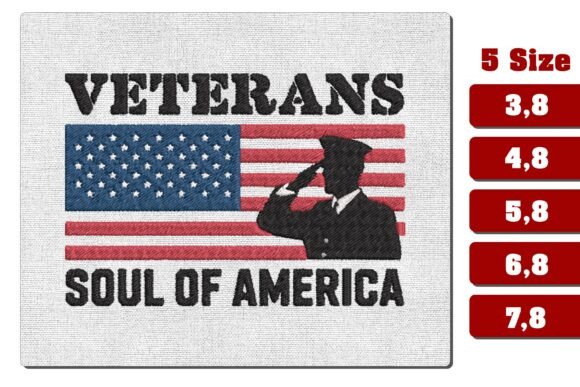 Veterans Soul of America Flag Embroidery